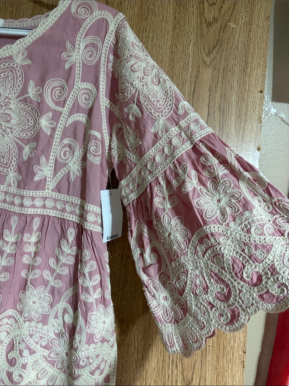 Kindred Pink Embroidered Boho Tunic Top - Picture 5 of 9